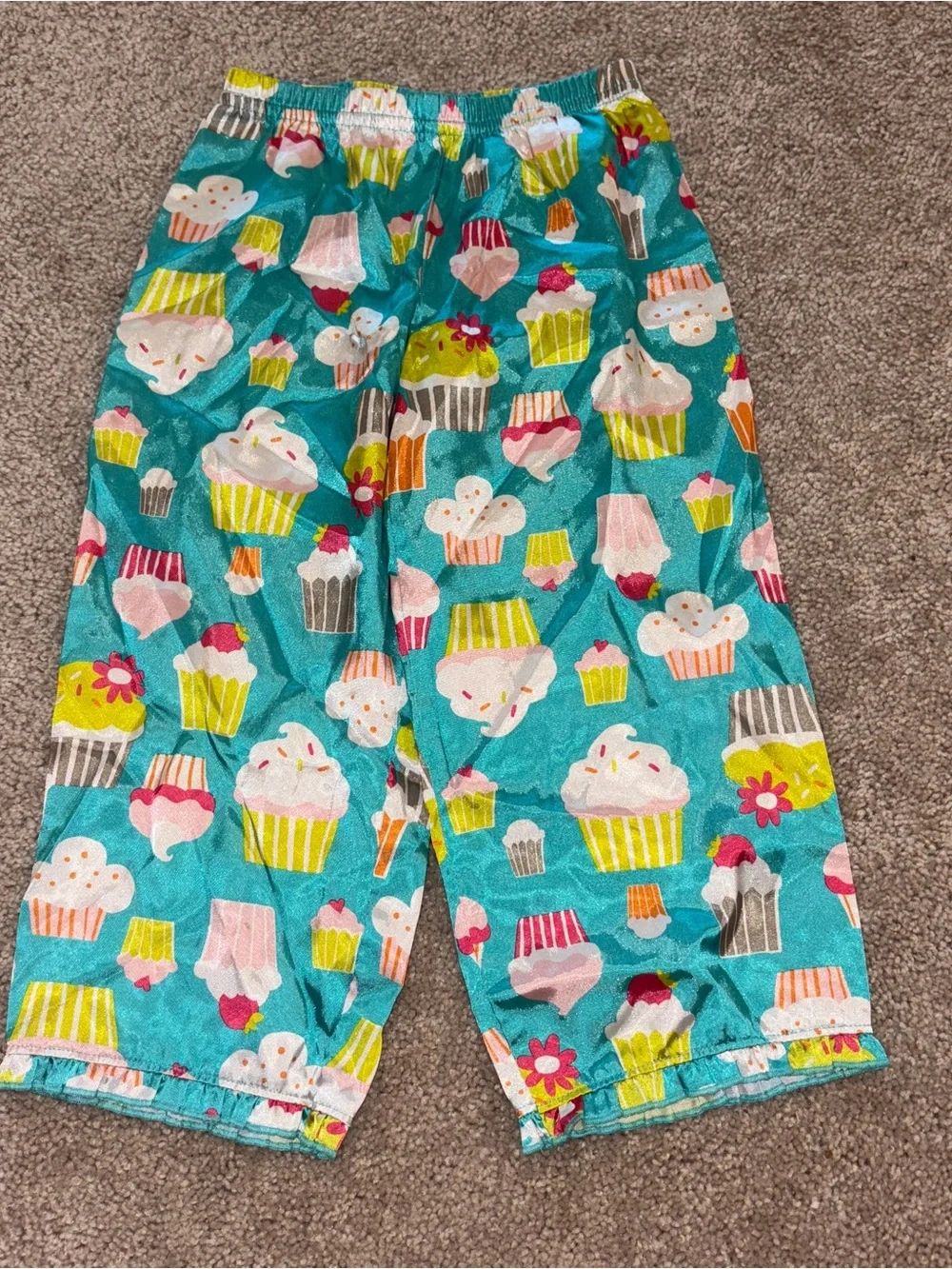 Carter's Teal Cupcake Print Girls' Pajama Bottoms 3T